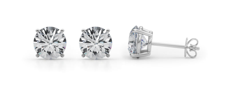 (3 CTTW) 1 CT 4 PRONG WIRE EARRINGS Complete per pair.