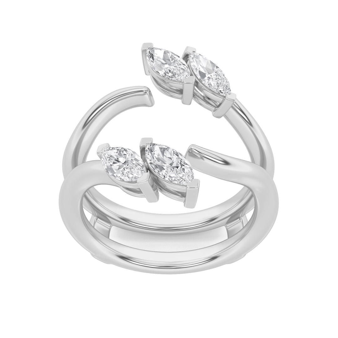14K White Gold 1ct F+VS Lab Diamond Ring, Size 7