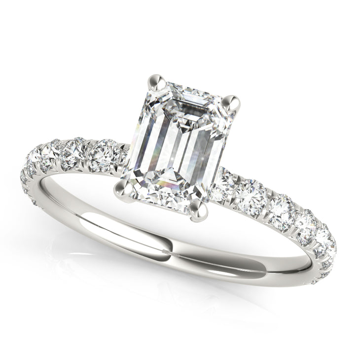 SINGLE ROW FOR EMERALD CUT CENTER