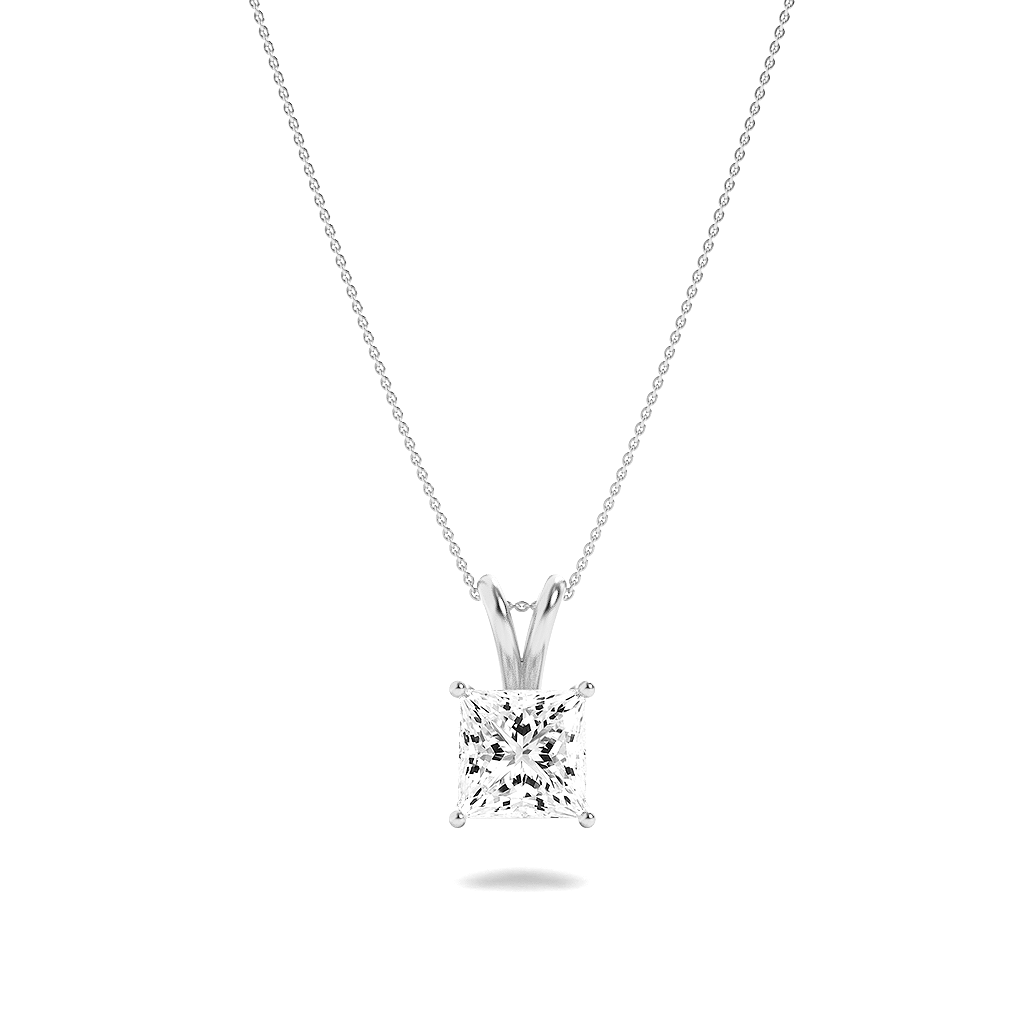 14K White Gold 3ctw Lab Diamond Pendant Necklace