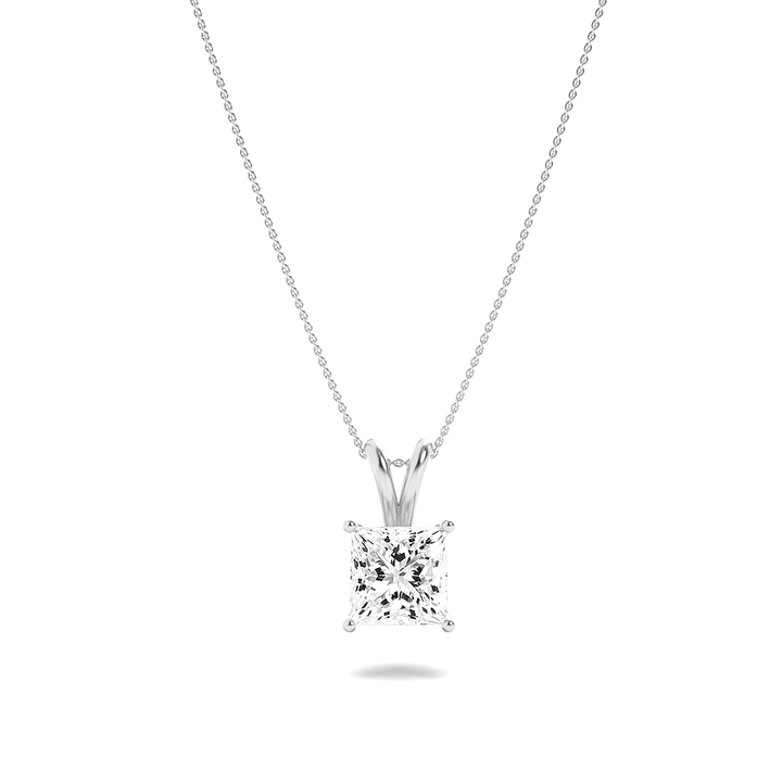 14K White Gold 3ctw Lab Diamond Pendant Necklace
